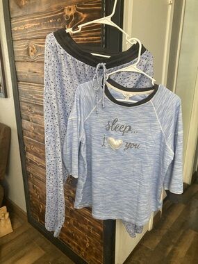 Light Blue Sleep Top & Pajama Pants Set